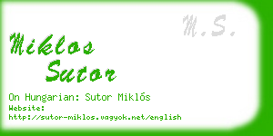 miklos sutor business card